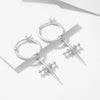 Wholesale Women's 925 Sterling Silver Geometric Cross Earrings With Electroplating