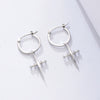 Wholesale Women's 925 Sterling Silver Geometric Cross Earrings With Electroplating
