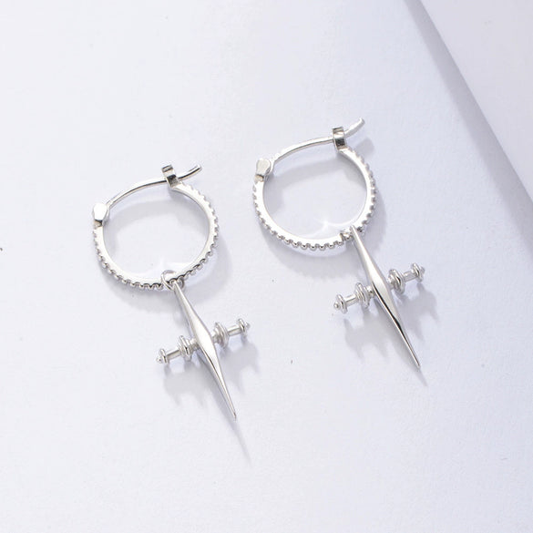 Wholesale Women's 925 Sterling Silver Geometric Cross Earrings With Electroplating