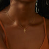 Wholesale Women's Sterling Silver 925 Geometric Cross Ochain Necklace With Electroplating