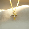 Wholesale Women's Sterling Silver 925 Geometric Cross Ochain Necklace With Electroplating