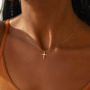 Wholesale Women's Sterling Silver 925 Geometric Cross Ochain Necklace With Electroplating
