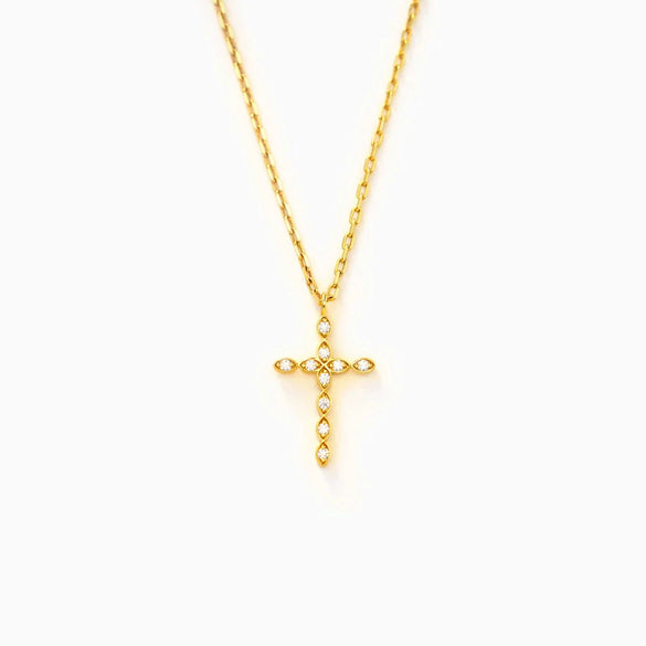 Wholesale Women's Sterling Silver 925 Geometric Cross Ochain Necklace With Electroplating