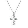 Wholesale Women's 925 Sterling Silver Geometric Cross Pendant Necklace With Ochain