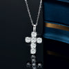 Wholesale Women's 925 Sterling Silver Geometric Cross Pendant Necklace With Ochain