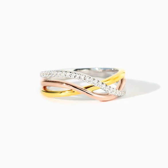 Wholesale Women's 925 Sterling Silver Geometric Cross Ring With Electroplating
