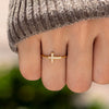 Wholesale Women's 925 Sterling Silver Geometric Cross Zircon Ring With Electroplating