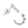 Wholesale Women's 925 Sterling Silver Geometric Cshaped Gradient Moissanite Nonallergic Earrings With Electroplating