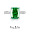 Wholesale Women's 925 Sterling Silver Geometric Cut Emerald Gem Ring Set With Diamonds