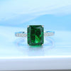 Wholesale Women's 925 Sterling Silver Geometric Cut Emerald Gem Ring Set With Diamonds