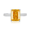 Wholesale Women's 925 Sterling Silver Geometric Cut Emerald Gem Ring Set With Diamonds