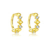 Wholesale Women's 925 Sterling Silver Geometric Design Earrings With Platinum And 18K Gold Electroplating
