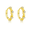 Wholesale Women's 925 Sterling Silver Geometric Design Earrings With Platinum And 18K Gold Electroplating