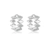 Wholesale Women's 925 Sterling Silver Geometric Design Earrings With Platinum And 18K Gold Electroplating