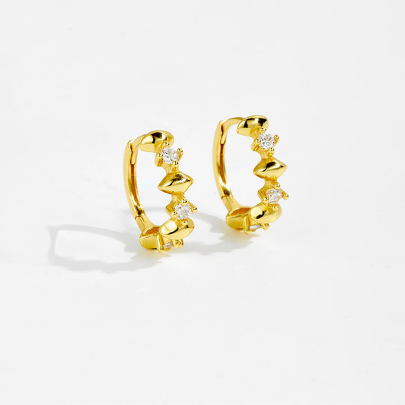Wholesale Women's 925 Sterling Silver Geometric Design Earrings With Platinum And 18K Gold Electroplating