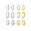 Wholesale Women's 925 Sterling Silver Geometric Design Earrings With Platinum And 18K Gold Electroplating