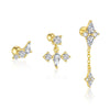 Wholesale Women's 925 Sterling Silver Geometric Diamond Design Round Head Earrings