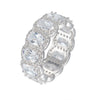 Wholesale Women's Sterling Silver Geometric Diamond Ring And Bracelet