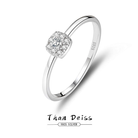 Wholesale Women's 925 Sterling Silver Geometric Diamondencrusted Electroplated Stacking Ring