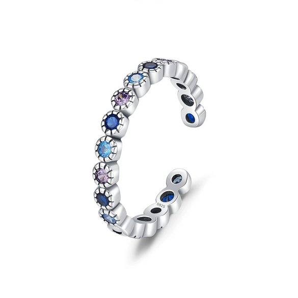 Wholesale Women's 925 Sterling Silver Geometric Distressed Niche Retro Open Ring