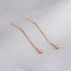 Wholesale Women's 925 Sterling Silver Geometric Drop Shape Mini Bean Tassel Short Ear Chain Earrings
