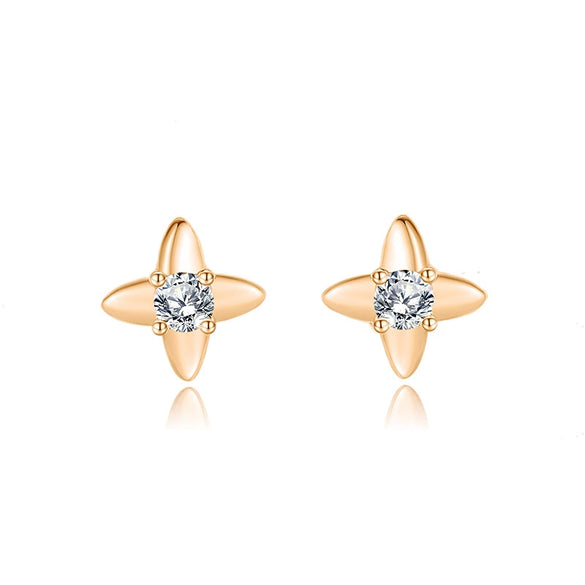 Wholesale Women's 925 Sterling Silver Geometric Earrings With Electroplating Design