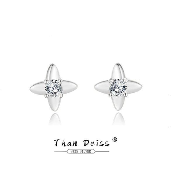 Wholesale Women's 925 Sterling Silver Geometric Earrings With Electroplating Design