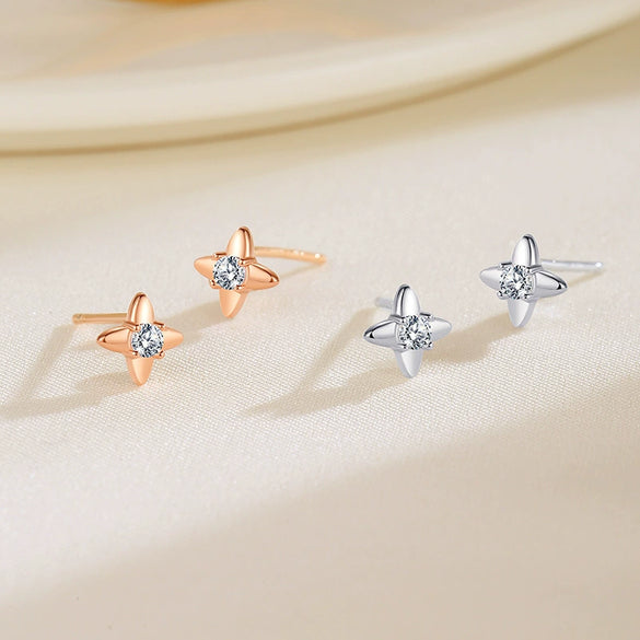 Wholesale Women's 925 Sterling Silver Geometric Earrings With Electroplating Design