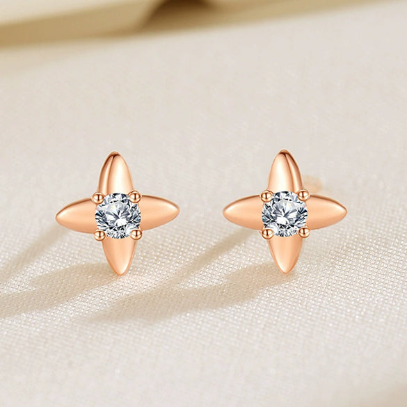 Wholesale Women's 925 Sterling Silver Geometric Earrings With Electroplating Design