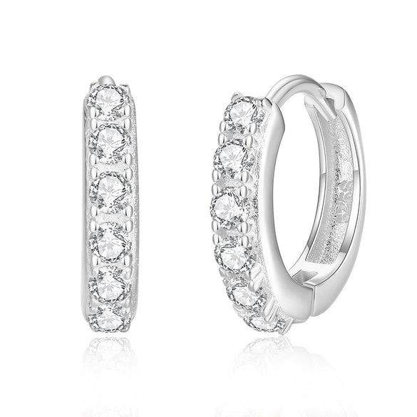 Wholesale Women's 925 Sterling Silver Geometric Earrings With Microencrusted Zircon And Electroplating