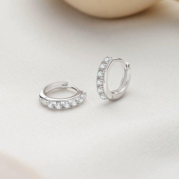 Wholesale Women's 925 Sterling Silver Geometric Earrings With Microencrusted Zircon And Electroplating