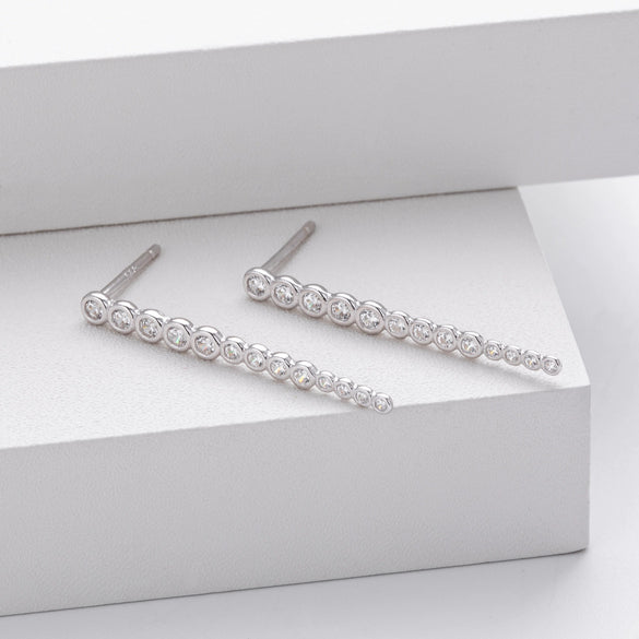 Wholesale Women's 925 Sterling Silver Geometric Electroplated Earrings