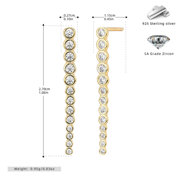 Wholesale Women's 925 Sterling Silver Geometric Electroplated Earrings