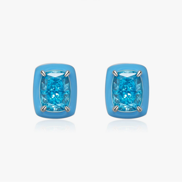 Wholesale Women's 925 Sterling Silver Geometric Imitation Diamond Earrings