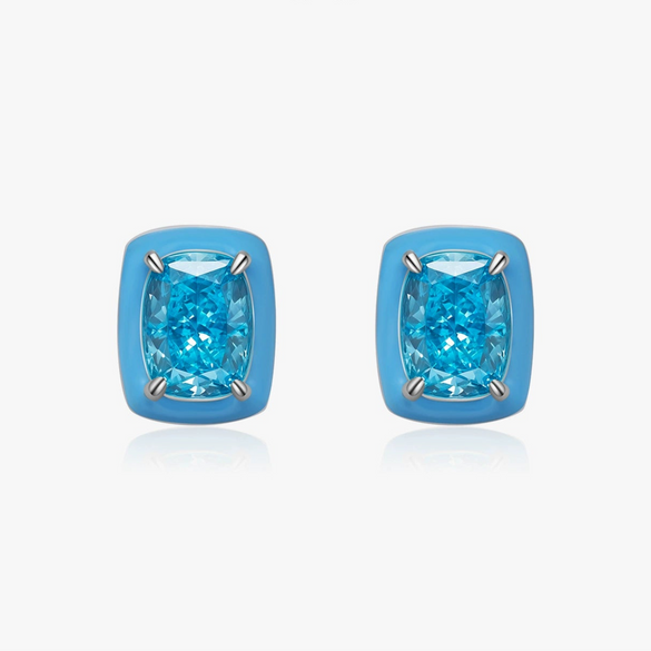 Wholesale Women's 925 Sterling Silver Geometric Imitation Diamond Earrings