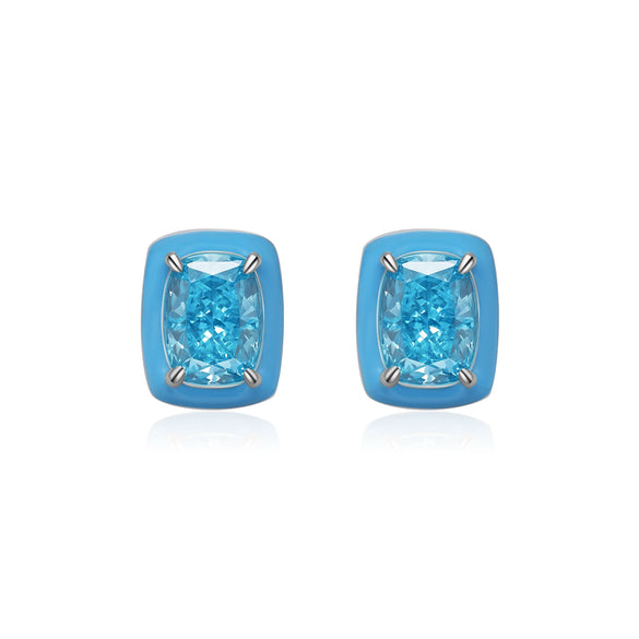 Wholesale Women's 925 Sterling Silver Geometric Imitation Diamond Earrings