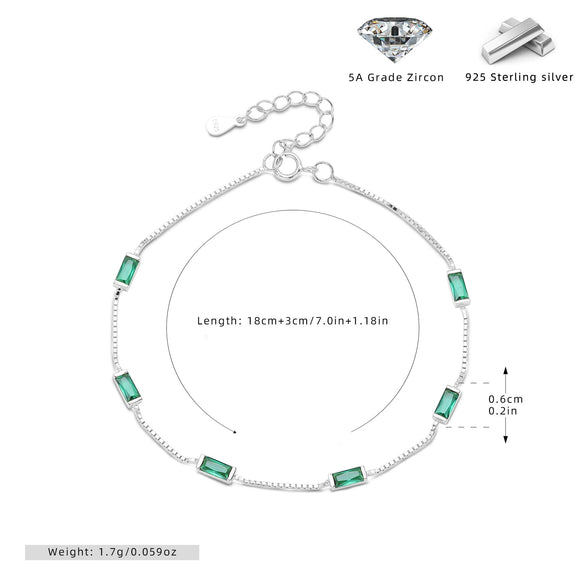 Wholesale Women's 925 Sterling Silver Geometric Inlaid Zircon Bracelet