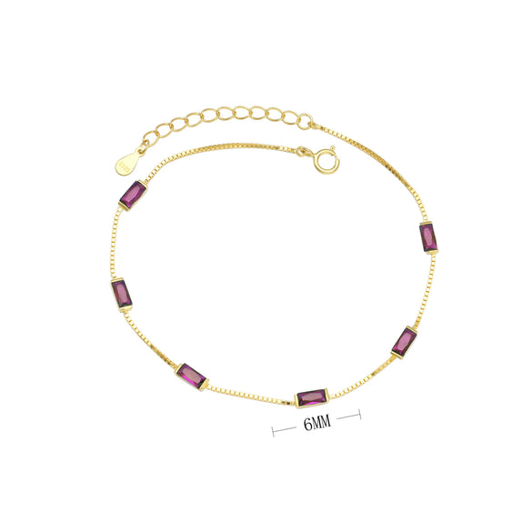 Wholesale Women's 925 Sterling Silver Geometric Inlaid Zircon Bracelet