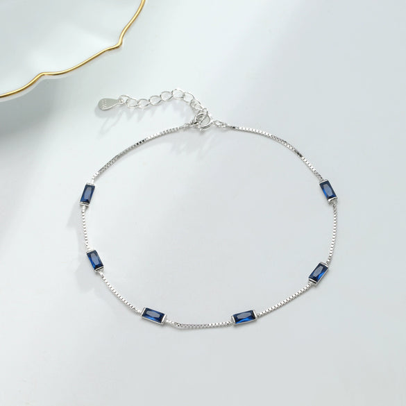 Wholesale Women's 925 Sterling Silver Geometric Inlaid Zircon Bracelet