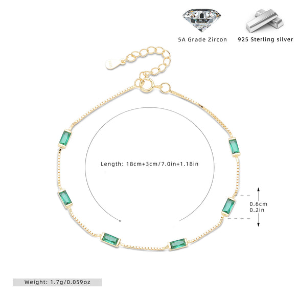 Wholesale Women's 925 Sterling Silver Geometric Inlaid Zircon Bracelet