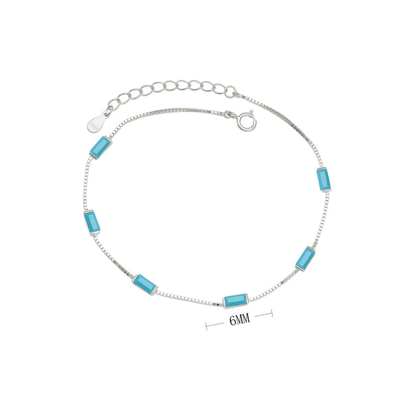 Wholesale Women's 925 Sterling Silver Geometric Inlaid Zircon Bracelet