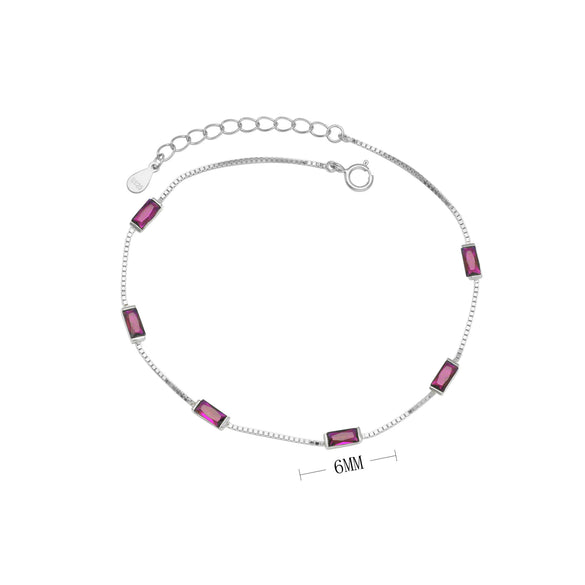 Wholesale Women's 925 Sterling Silver Geometric Inlaid Zircon Bracelet