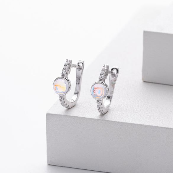 Wholesale Women's 925 Sterling Silver Geometric Inlaid Zircon Earrings