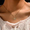 Wholesale Women's 925 Sterling Silver Geometric Inlaid Zircon Necklace With Ochain And Electroplating