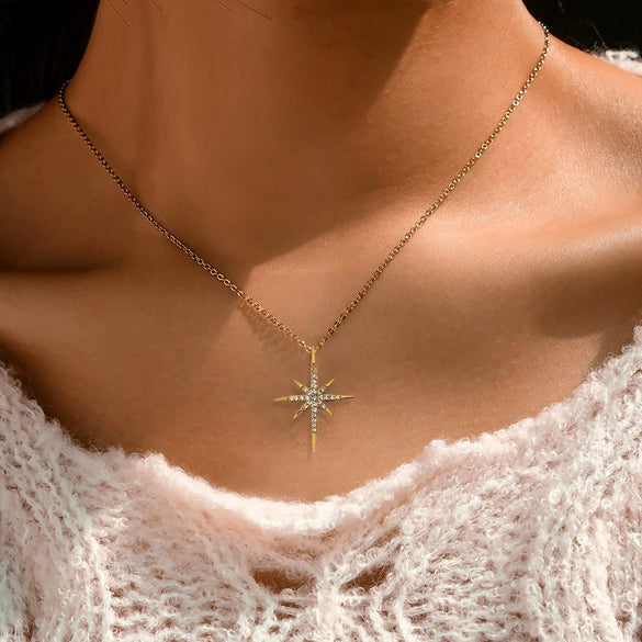 Wholesale Women's 925 Sterling Silver Geometric Inlaid Zircon Necklace With Ochain And Electroplating