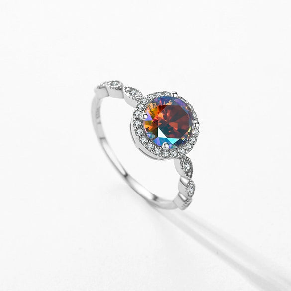 Wholesale Women's 925 Sterling Silver Geometric Inlaid Zircon Ring Light Luxury Style