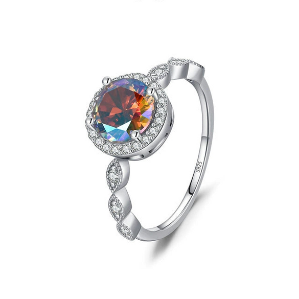 Wholesale Women's 925 Sterling Silver Geometric Inlaid Zircon Ring Light Luxury Style