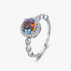 Wholesale Women's 925 Sterling Silver Geometric Inlaid Zircon Ring Light Luxury Style