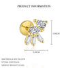 Wholesale Women's 925 Sterling Silver Geometric Irregular Round Flat Head Earrings With Zirconia