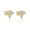 Wholesale Women's 925 Sterling Silver Geometric Irregular Round Flat Head Earrings With Zirconia
